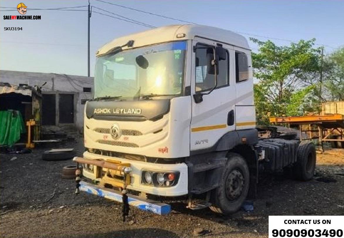 Used Ashok Leyland Cab with 40 ft Flat bed trailer for sale